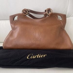 Cartier Tan Leather Shoulder Bag